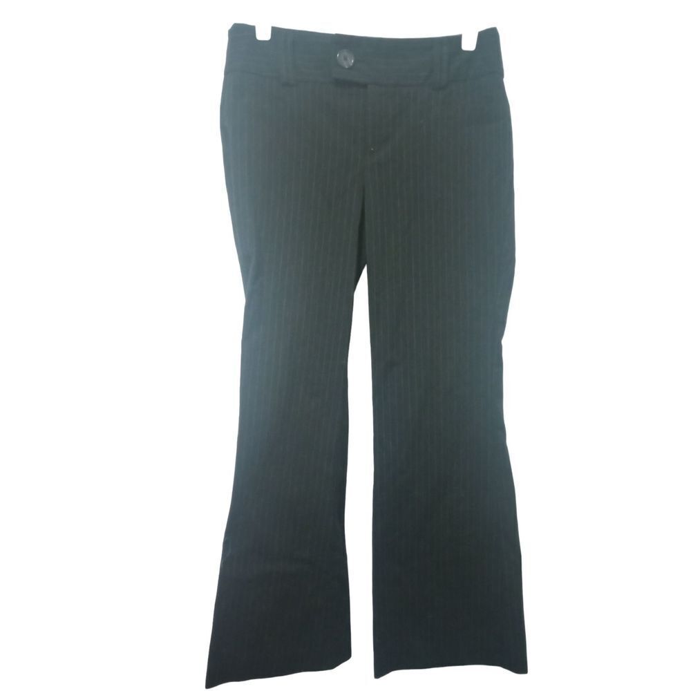 Essentials by ABS Women's‎ Black Pin Stripe Mid Rise Dress Slacks Size 8